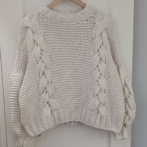 Hand Crafted Cotton Cable Knit Sweater